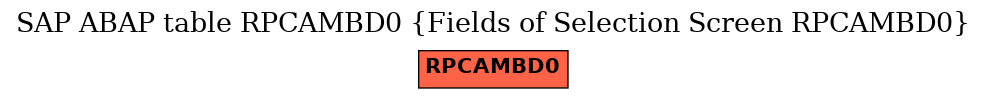 E-R Diagram for table RPCAMBD0 (Fields of Selection Screen RPCAMBD0)