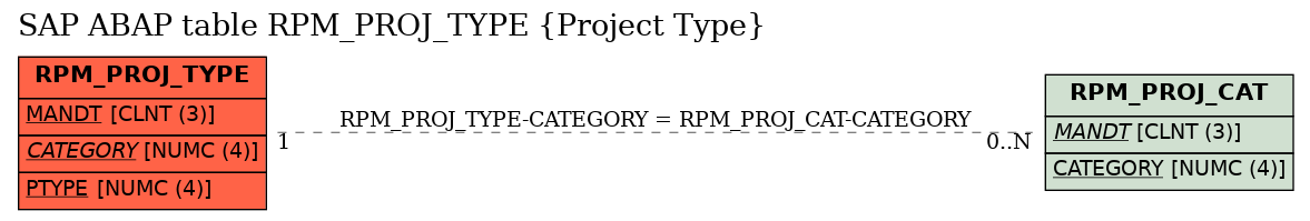 E-R Diagram for table RPM_PROJ_TYPE (Project Type)