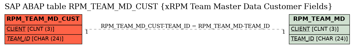 E-R Diagram for table RPM_TEAM_MD_CUST (xRPM Team Master Data Customer Fields)