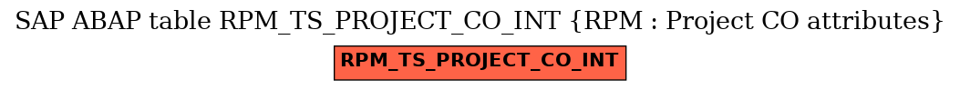 E-R Diagram for table RPM_TS_PROJECT_CO_INT (RPM : Project CO attributes)