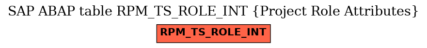 E-R Diagram for table RPM_TS_ROLE_INT (Project Role Attributes)