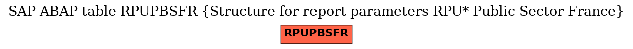 E-R Diagram for table RPUPBSFR (Structure for report parameters RPU* Public Sector France)