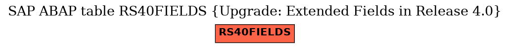 E-R Diagram for table RS40FIELDS (Upgrade: Extended Fields in Release 4.0)