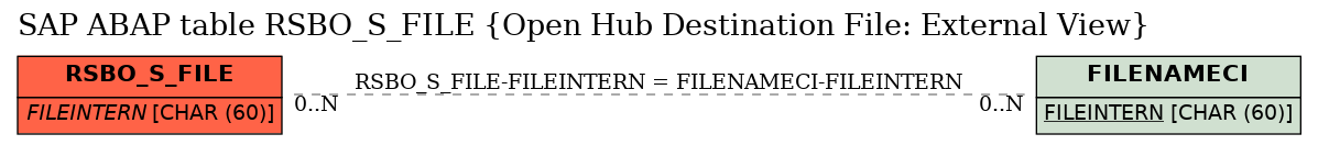 E-R Diagram for table RSBO_S_FILE (Open Hub Destination File: External View)