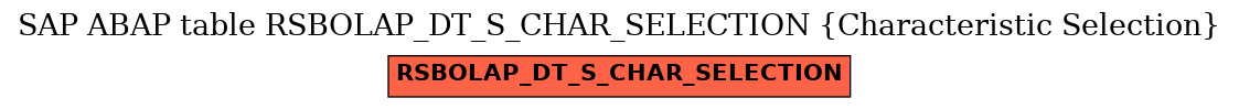 E-R Diagram for table RSBOLAP_DT_S_CHAR_SELECTION (Characteristic Selection)