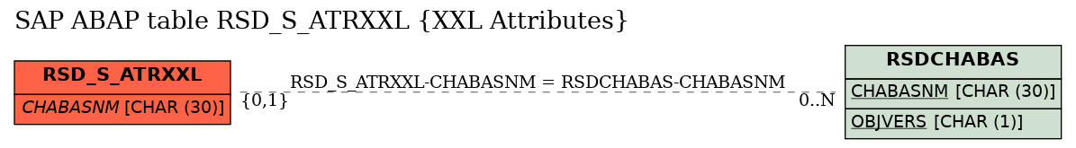 E-R Diagram for table RSD_S_ATRXXL (XXL Attributes)