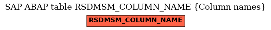 E-R Diagram for table RSDMSM_COLUMN_NAME (Column names)