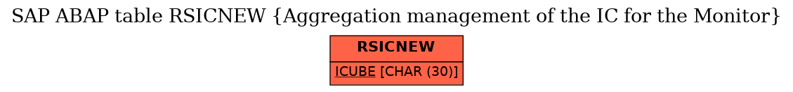 E-R Diagram for table RSICNEW (Aggregation management of the IC for the Monitor)