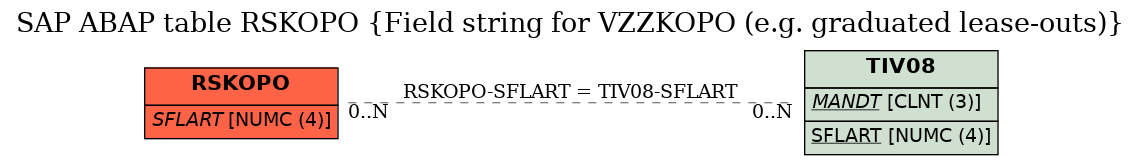 E-R Diagram for table RSKOPO (Field string for VZZKOPO (e.g. graduated lease-outs))