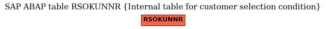 E-R Diagram for table RSOKUNNR (Internal table for customer selection condition)