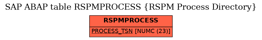 E-R Diagram for table RSPMPROCESS (RSPM Process Directory)