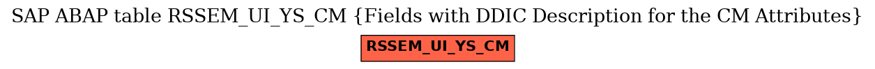 E-R Diagram for table RSSEM_UI_YS_CM (Fields with DDIC Description for the CM Attributes)