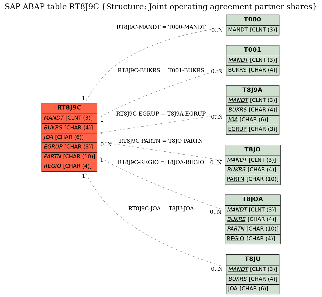 E-R Diagram for table RT8J9C (Structure: Joint operating agreement partner shares)