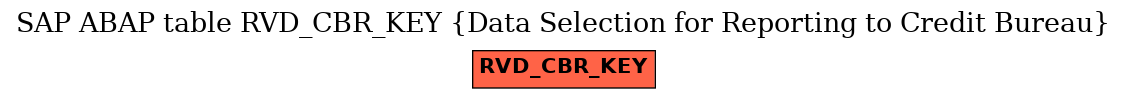 E-R Diagram for table RVD_CBR_KEY (Data Selection for Reporting to Credit Bureau)