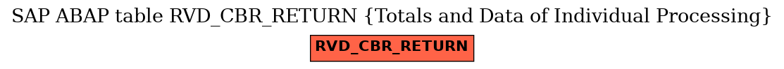 E-R Diagram for table RVD_CBR_RETURN (Totals and Data of Individual Processing)