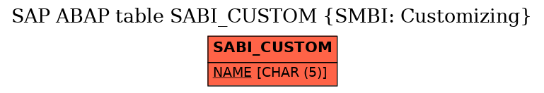 E-R Diagram for table SABI_CUSTOM (SMBI: Customizing)