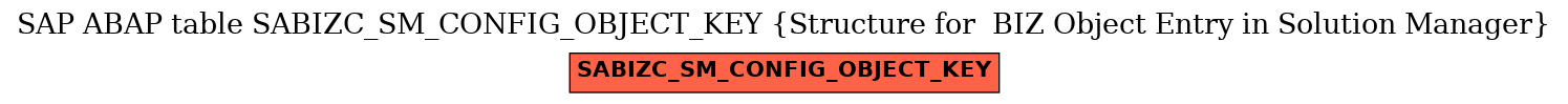 E-R Diagram for table SABIZC_SM_CONFIG_OBJECT_KEY (Structure for  BIZ Object Entry in Solution Manager)