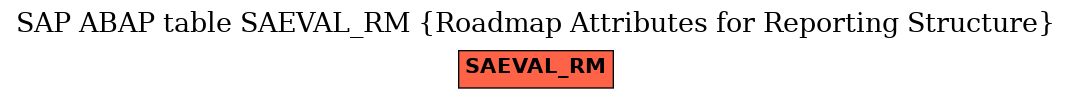 E-R Diagram for table SAEVAL_RM (Roadmap Attributes for Reporting Structure)