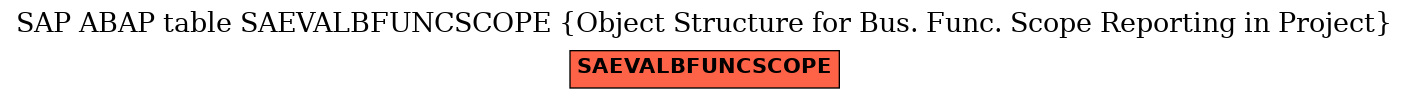 E-R Diagram for table SAEVALBFUNCSCOPE (Object Structure for Bus. Func. Scope Reporting in Project)