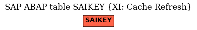 E-R Diagram for table SAIKEY (XI: Cache Refresh)