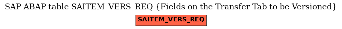E-R Diagram for table SAITEM_VERS_REQ (Fields on the Transfer Tab to be Versioned)