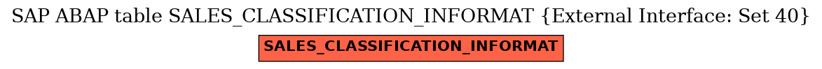 E-R Diagram for table SALES_CLASSIFICATION_INFORMAT (External Interface: Set 40)