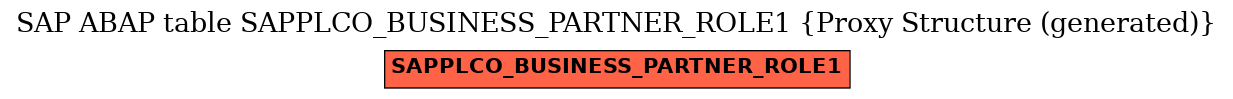 E-R Diagram for table SAPPLCO_BUSINESS_PARTNER_ROLE1 (Proxy Structure (generated))