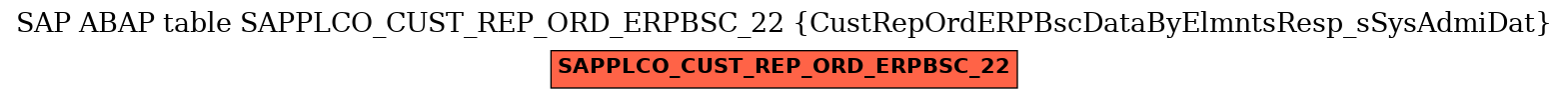E-R Diagram for table SAPPLCO_CUST_REP_ORD_ERPBSC_22 (CustRepOrdERPBscDataByElmntsResp_sSysAdmiDat)