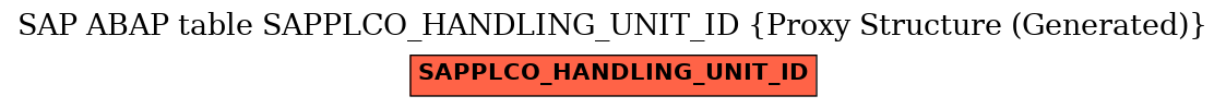 E-R Diagram for table SAPPLCO_HANDLING_UNIT_ID (Proxy Structure (Generated))