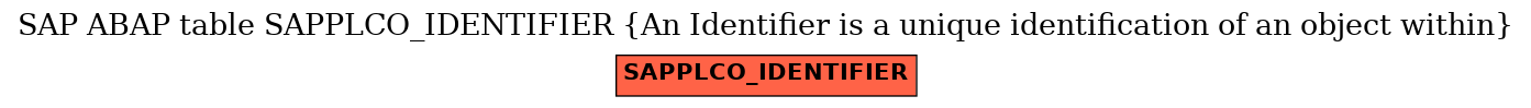 E-R Diagram for table SAPPLCO_IDENTIFIER (An Identifier is a unique identification of an object within)