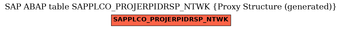 E-R Diagram for table SAPPLCO_PROJERPIDRSP_NTWK (Proxy Structure (generated))