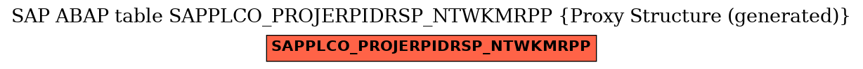 E-R Diagram for table SAPPLCO_PROJERPIDRSP_NTWKMRPP (Proxy Structure (generated))