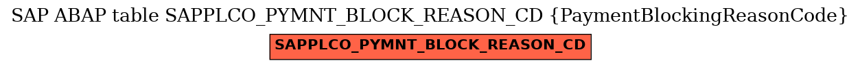 E-R Diagram for table SAPPLCO_PYMNT_BLOCK_REASON_CD (PaymentBlockingReasonCode)