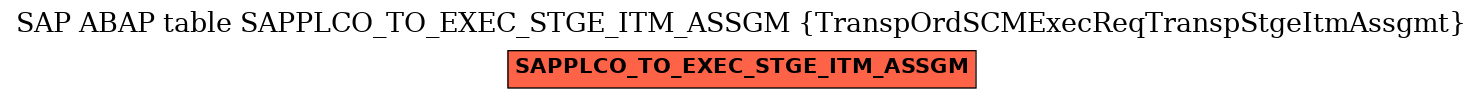 E-R Diagram for table SAPPLCO_TO_EXEC_STGE_ITM_ASSGM (TranspOrdSCMExecReqTranspStgeItmAssgmt)