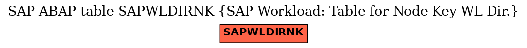 E-R Diagram for table SAPWLDIRNK (SAP Workload: Table for Node Key WL Dir.)