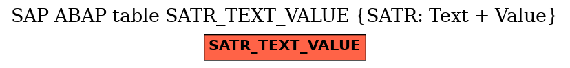 E-R Diagram for table SATR_TEXT_VALUE (SATR: Text + Value)