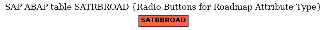 E-R Diagram for table SATRBROAD (Radio Buttons for Roadmap Attribute Type)