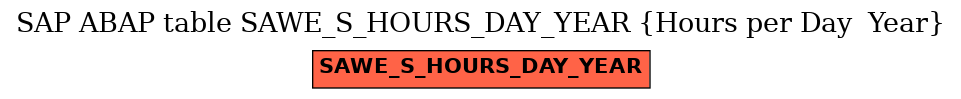 E-R Diagram for table SAWE_S_HOURS_DAY_YEAR (Hours per Day  Year)