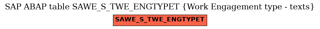 E-R Diagram for table SAWE_S_TWE_ENGTYPET (Work Engagement type - texts)