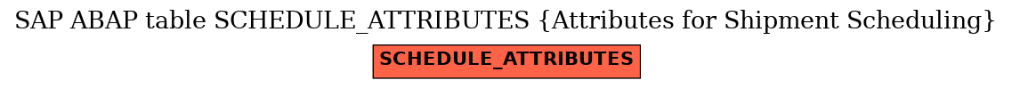 E-R Diagram for table SCHEDULE_ATTRIBUTES (Attributes for Shipment Scheduling)