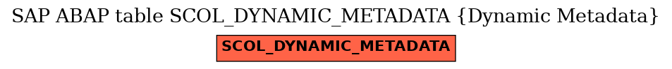 E-R Diagram for table SCOL_DYNAMIC_METADATA (Dynamic Metadata)