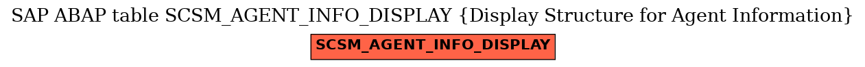 E-R Diagram for table SCSM_AGENT_INFO_DISPLAY (Display Structure for Agent Information)