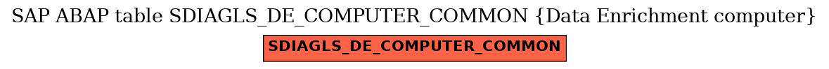 E-R Diagram for table SDIAGLS_DE_COMPUTER_COMMON (Data Enrichment computer)