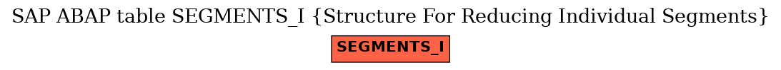 E-R Diagram for table SEGMENTS_I (Structure For Reducing Individual Segments)