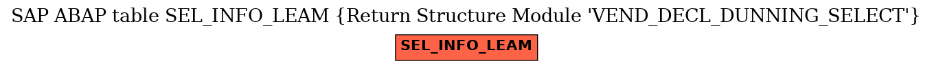 E-R Diagram for table SEL_INFO_LEAM (Return Structure Module 