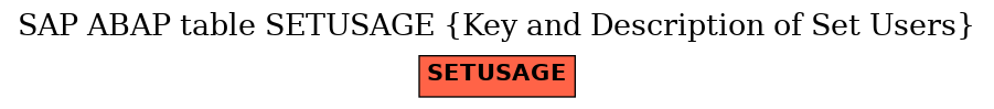 E-R Diagram for table SETUSAGE (Key and Description of Set Users)