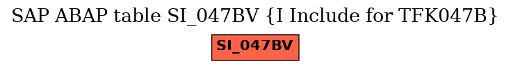 E-R Diagram for table SI_047BV (I Include for TFK047B)