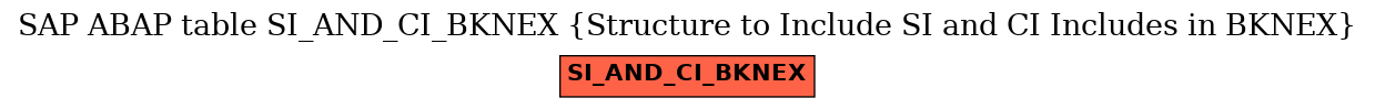 E-R Diagram for table SI_AND_CI_BKNEX (Structure to Include SI and CI Includes in BKNEX)