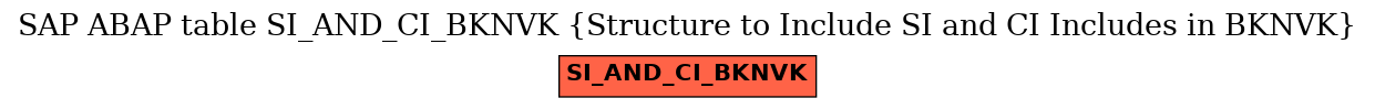 E-R Diagram for table SI_AND_CI_BKNVK (Structure to Include SI and CI Includes in BKNVK)