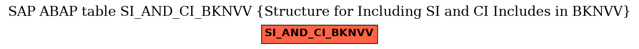 E-R Diagram for table SI_AND_CI_BKNVV (Structure for Including SI and CI Includes in BKNVV)